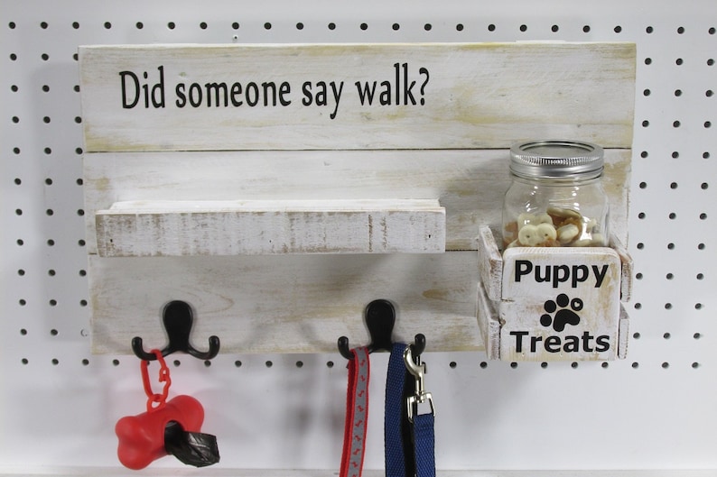Dog Leash Holder Entryway Wall Storage Dog Lovers Gift Wood Etsy