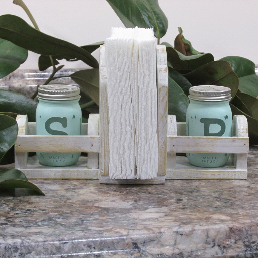 Mason Jar Sel et Poivre, Poivrières, Ensemble de Cuisine Mason Jar, Porte-Serviettes, Décor Rustique
