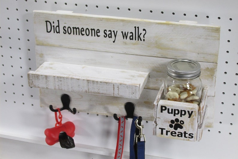 Dog Leash Holder Entryway Wall Storage Dog Lovers Gift Wood Etsy