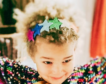 Kids Rainbow Glitter Star Headband