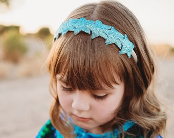Kid's Turquoise Glitter Star Headband