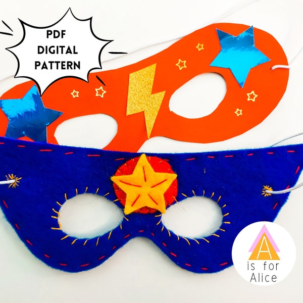 Superhero Mask Pattern x 3 PDF Digital Download