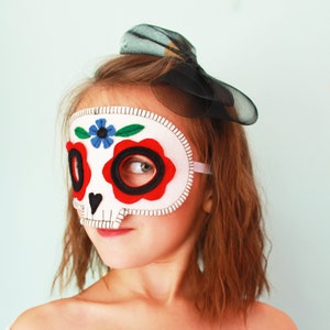 Child's Sugar Skull Halloween Mask Day of the Dead Mask Skeleton Mask image 1