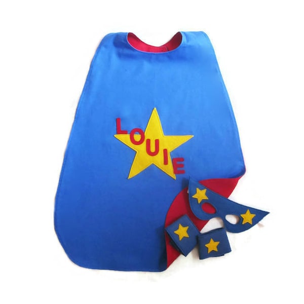 Personalised Reversible Superhero Cape Set for Kids – Handcrafted in the UK