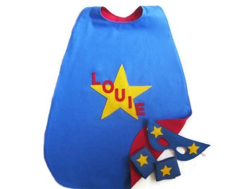 Personalised Reversible Superhero Cape Set for Kids – Handcrafted in the UK