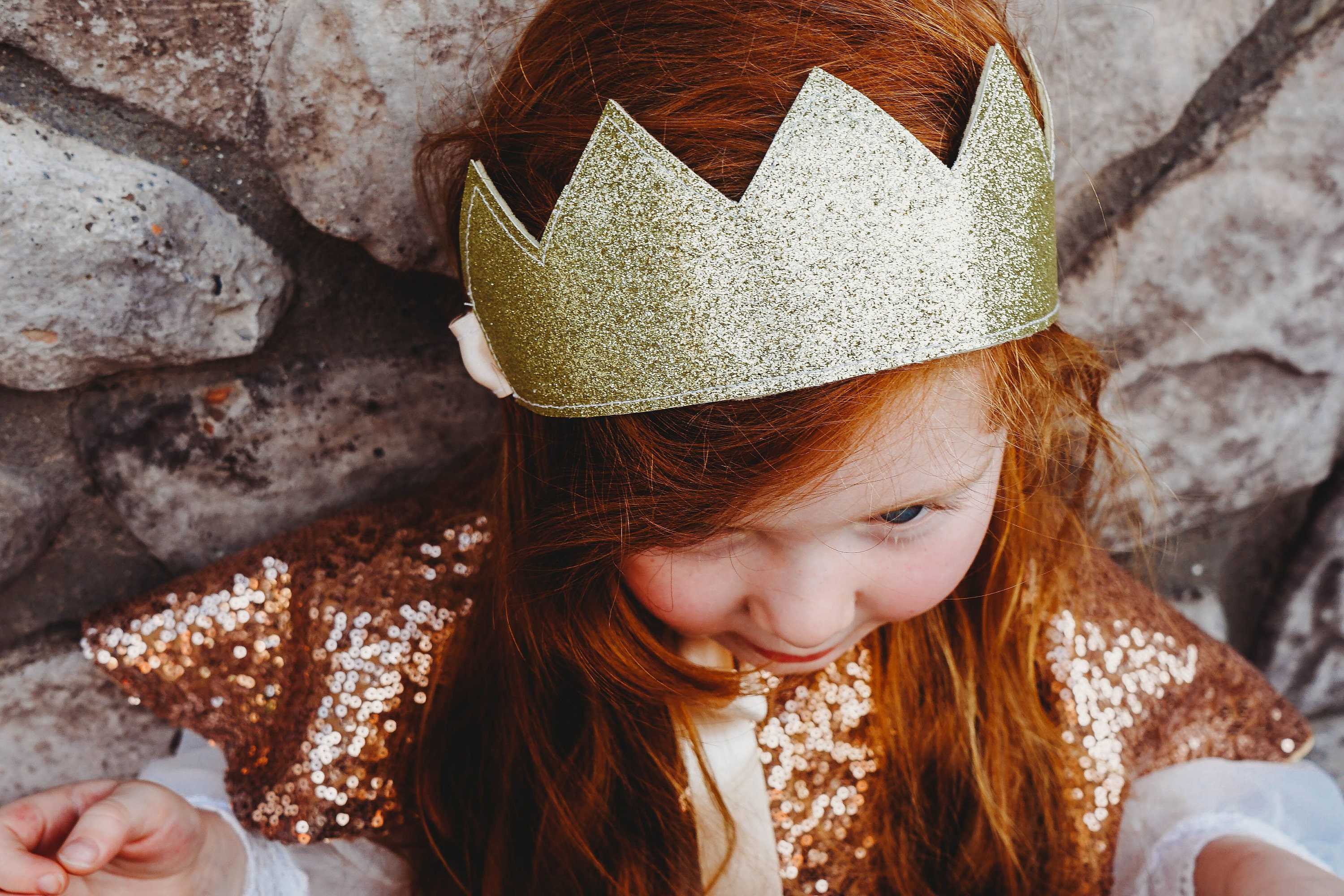 Gold Glitter Crown Gold Princess Crown Gold Dress Up Crown Etsy