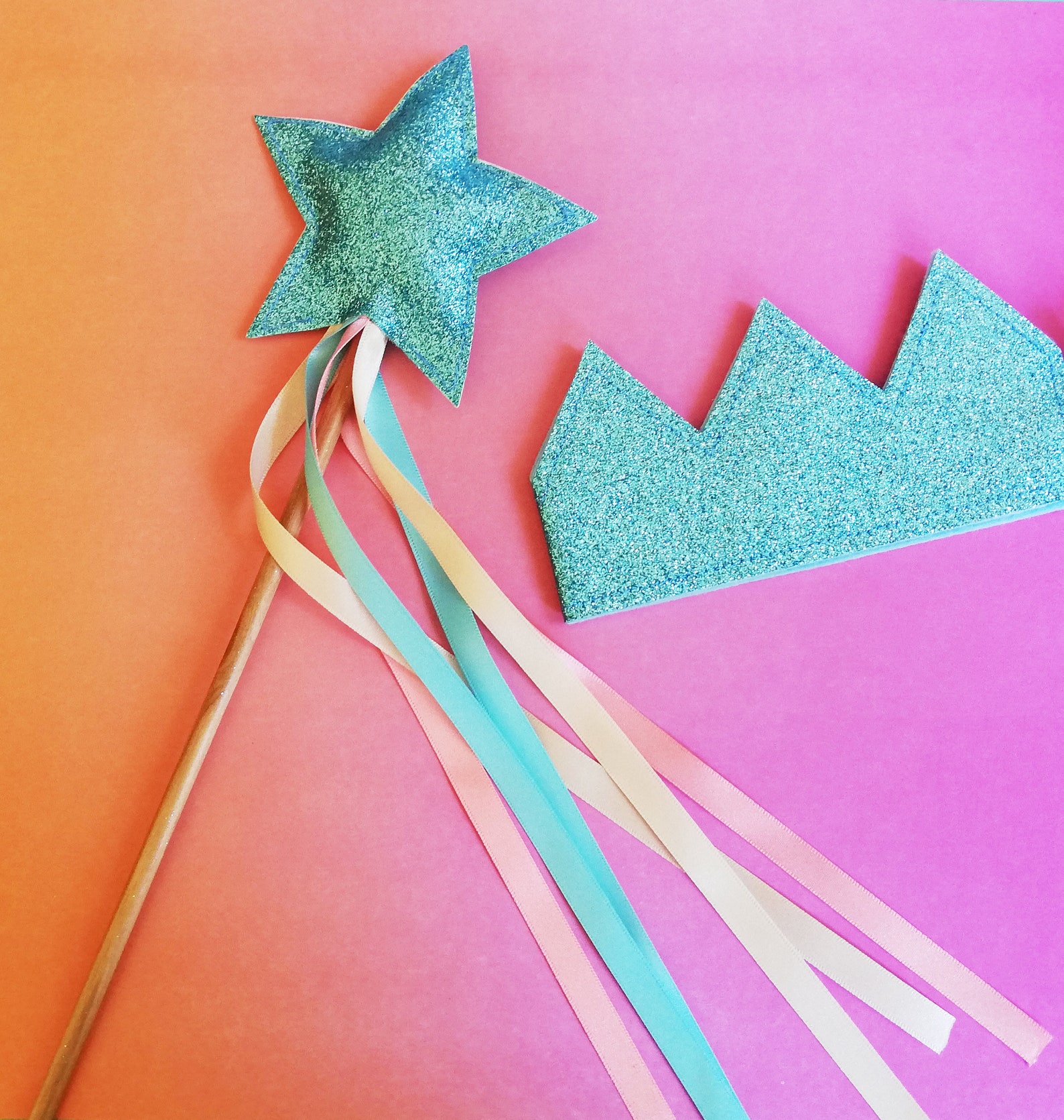 Turquoise Wand and Crown Magic Wand Princess Crown and Etsy