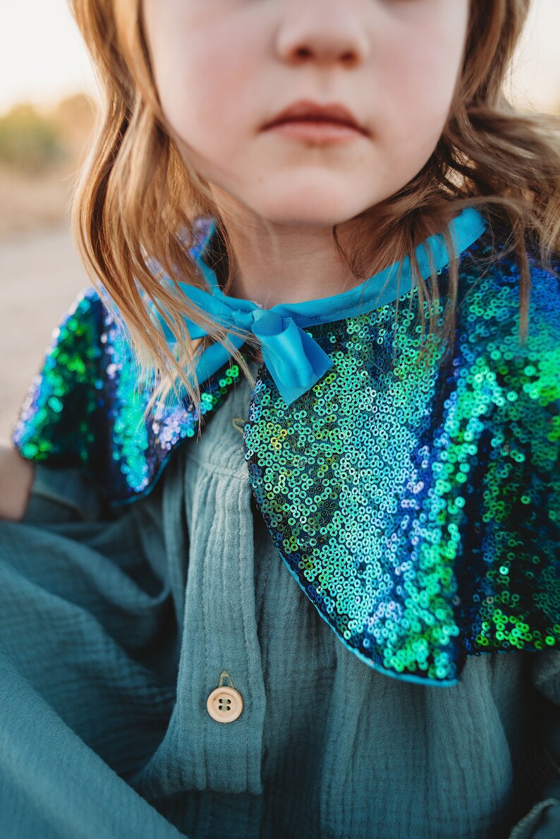 Mermaid Sequin Cape Green Glitter Cape Kids Festival Cape Etsy