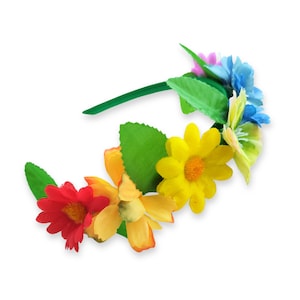 Rainbow Flower Crown Headband