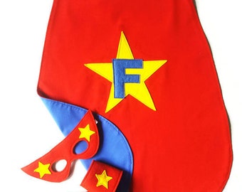 Personalised Reversible Kids Superhero Cape Set