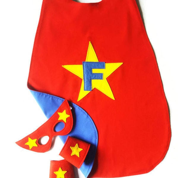 Personalised Reversible Kids Superhero Cape Set