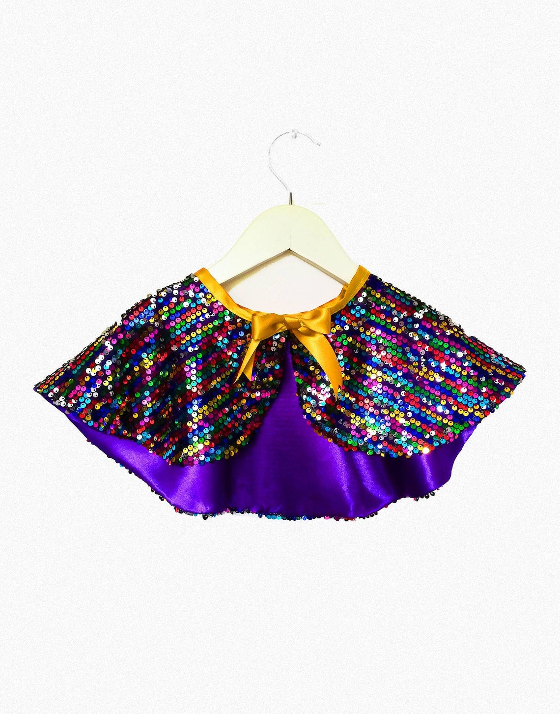 Rainbow Sequin Cape Glitter Cape Kids Festival Cape Etsy