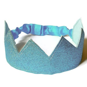 Turquoise Glitter Crown Mermaid Crown Dress Up Crown Gift for Kids image 5