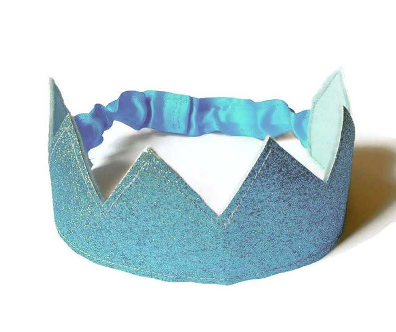 Turquoise Glitter Crown Mermaid Crown Dress Up Crown Gift for Kids image 5