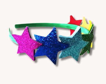 Kids Rainbow Glitter Star Headband