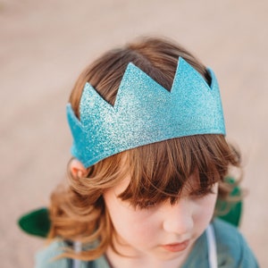 Turquoise Glitter Crown Mermaid Crown Dress Up Crown Gift for Kids image 1