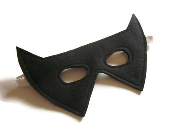 Bat Mask - Halloween Mask - Batman Mask - Superhero Mask - Black Felt Mask - Dress Up - Batman Costume - Halloween Costume