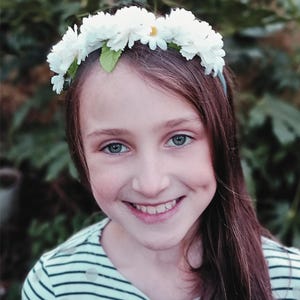 White Daisy Flower Fairy Crown Headband