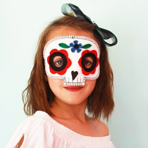 Child's Sugar Skull Halloween Mask Day of the Dead Mask Skeleton Mask image 5