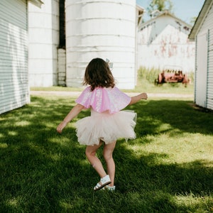 Pink Sequin Cape Glitter Cape Kids Festival Cape Sequin Capelet Princess Costume Flower Girl ...