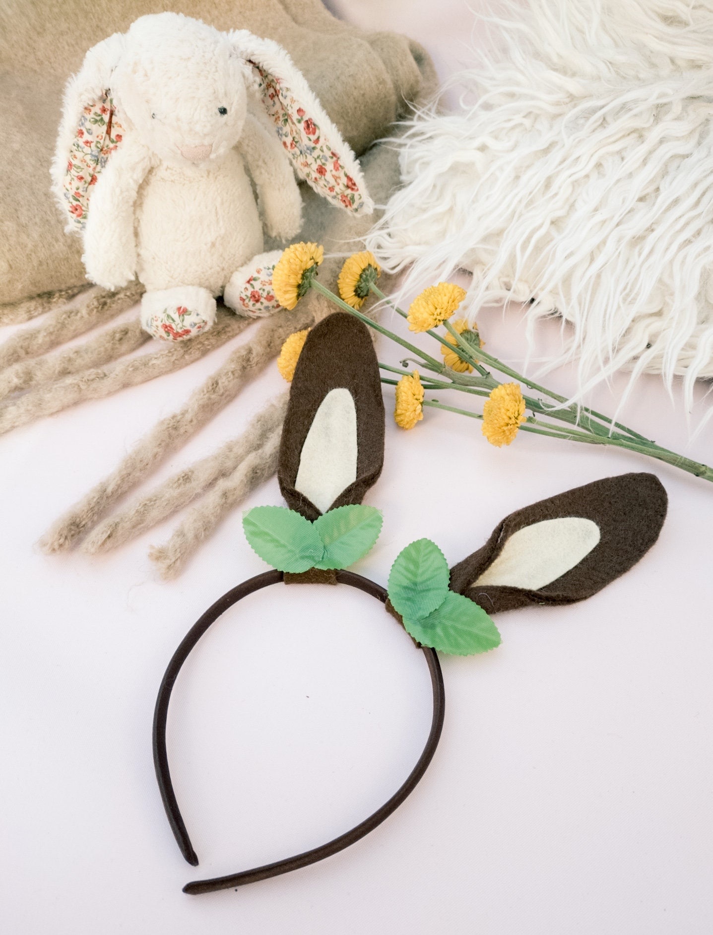 Monroe & Main Genuine Rabbit head band Bunny Ears Headband Cute Sexy Rabbit Ear Hair Band for  main image 4