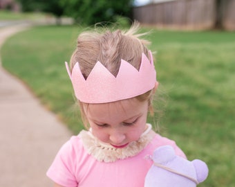 Pink Crown - Pink Glitter Crown - Dress Up Crown - Princess Crown - Gift for Kids