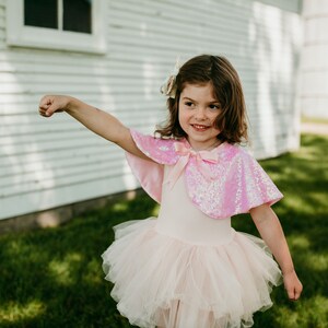 Pink Sequin Cape Glitter Cape Kids Festival Cape Sequin Capelet Princess Costume Flower Girl ...
