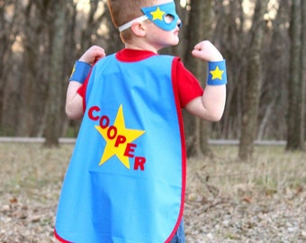 Custom Superhero Cape Set - Handmade Dress Up for Kids