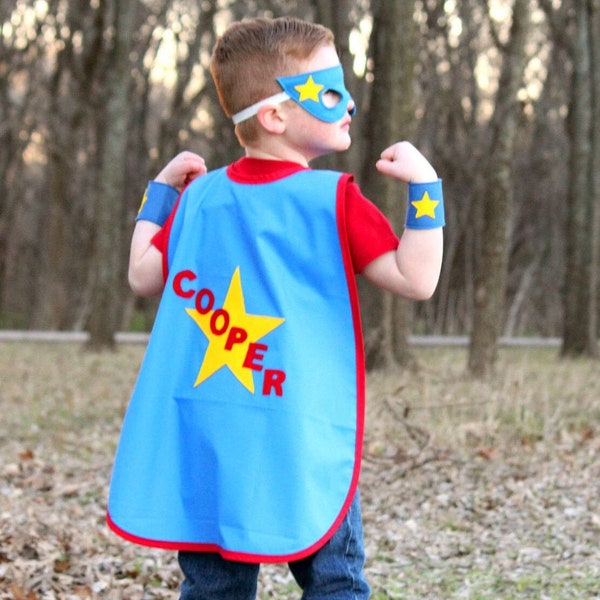 Custom Superhero Cape Set - Handmade Dress Up for Kids