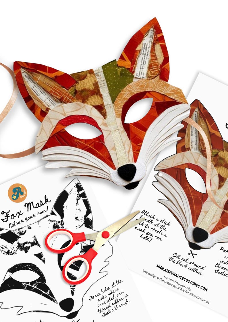 Printable Fox Mask - Print at Home - Woodland Animal Mask Template ...