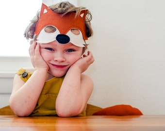 Felt Fox Mask for Kids - Handmade Animal Costume, Whimsical Children's Dress Up Accessory