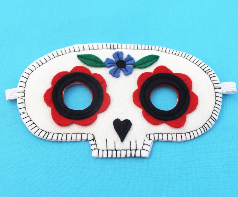 Child's Sugar Skull Halloween Mask Day of the Dead Mask Skeleton Mask image 2