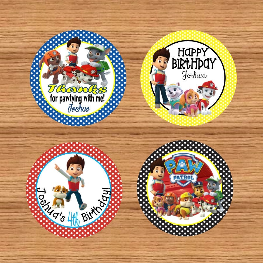 printable paw patrol party tags personalized paw patrol