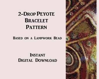 Patroon: 2-Drop Peyote kralenarmband 20-01