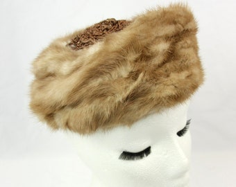 Vintage Vincent & Bill Genuine Fur Hat W Corded Decorative  display picture 3