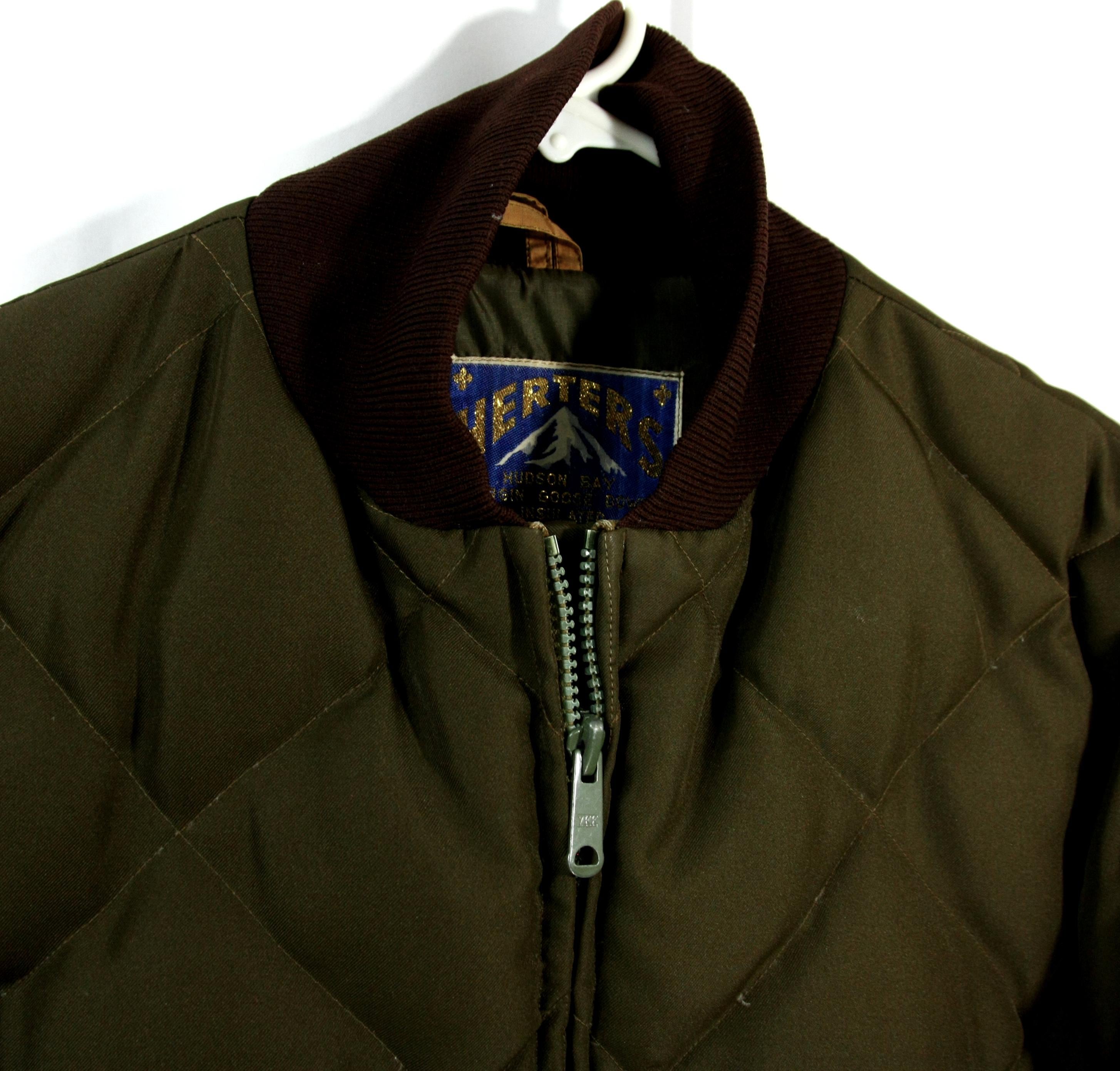 Vintage Herters Quilted Goose Down Insulated Mens Hunting Coat