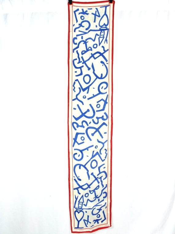 Vintage Albert Nipon Abstract Pop Art Silk Scarf … - image 3