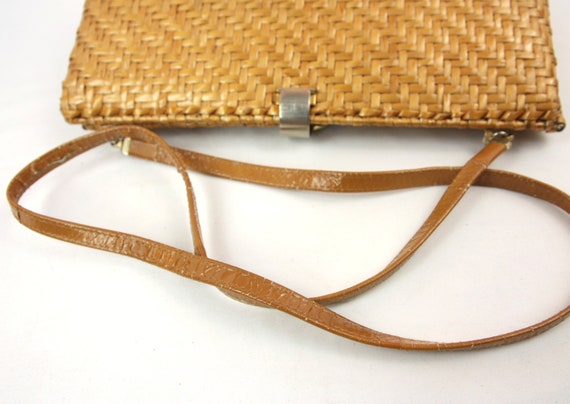 Vintage Rodo Straw Basket Weave Rigid Crossbody H… - image 7