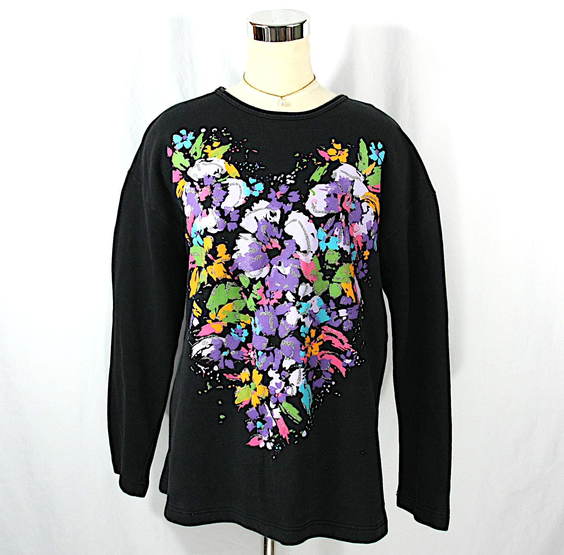 80s Floral Sweatshirt - Etsy Canada