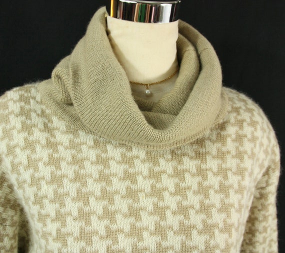 Vintage Hooper Houndstooth Mohair Wool Turtleneck… - image 2