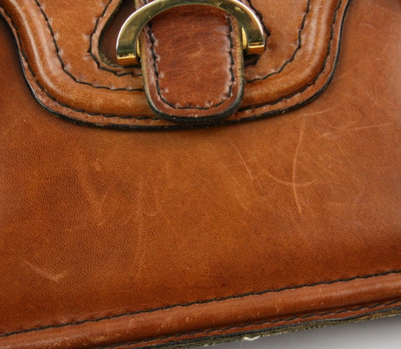 Vintage Leather Messenger Satchel Envelope Handba… - image 4