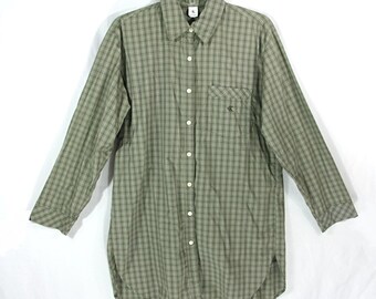 Camisa vintage de algodón de manga larga a cuadros de Calvin Klein para hombre, años 2000, años 90