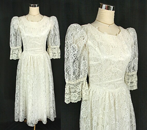 Vintage Gunne Sax by Jessica Lace and Satin Weddi… - image 1