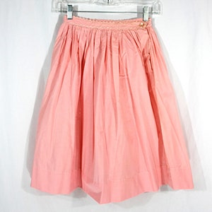 Vintage Pink Polka Dot Midi Mid Length Flair Circle Skirt Rockabilly 1950s Small Extra Small