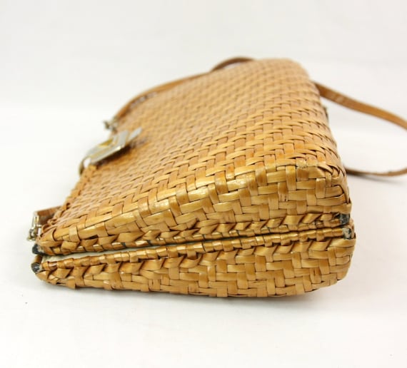 Vintage Rodo Straw Basket Weave Rigid Crossbody H… - image 3