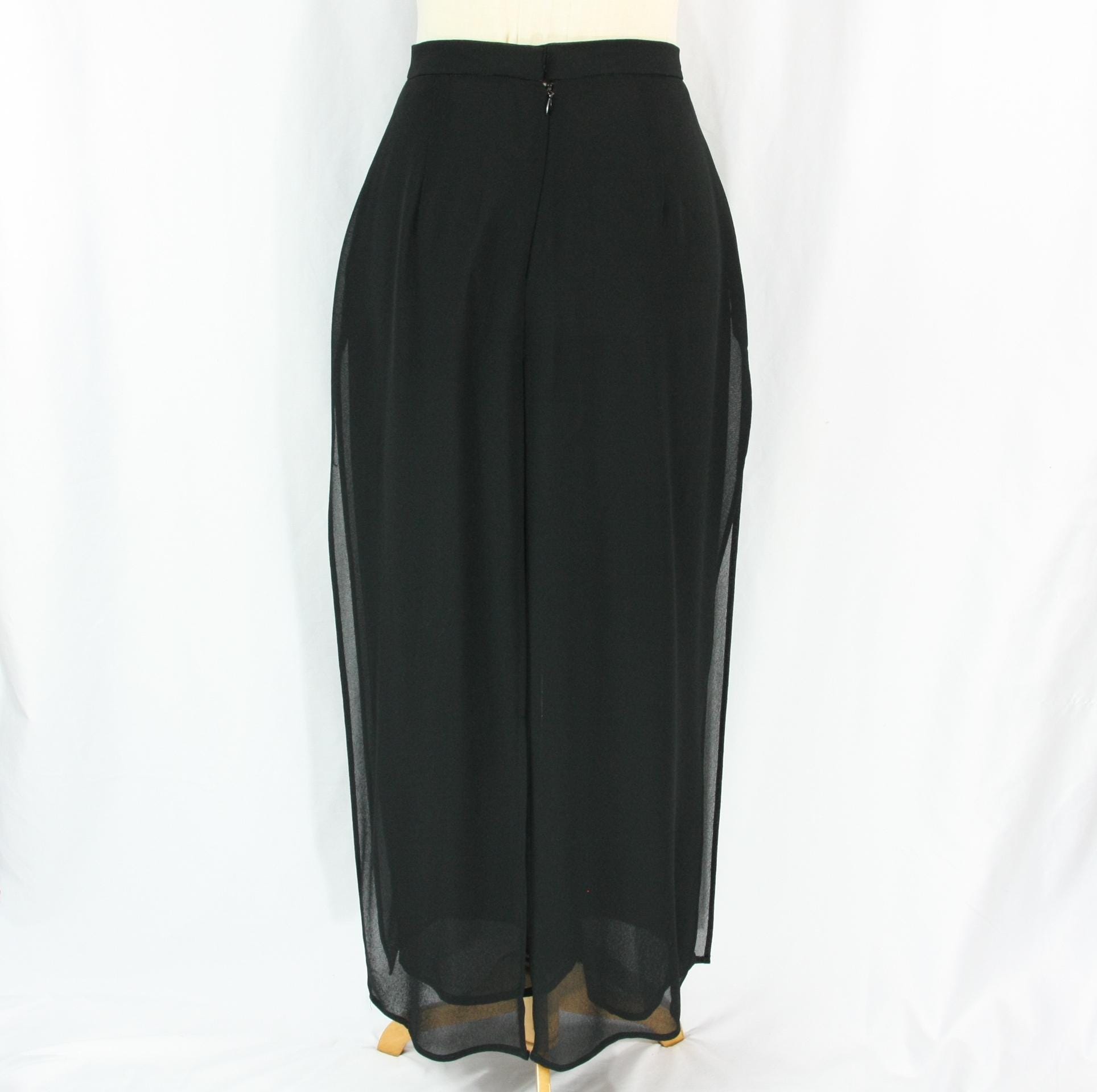 【HUECLOSET】Old School Nylon String Pants パンツ R4335 Vintage J.R. Nites Caliendo Sheer Chiffon Overlay Wide Leg