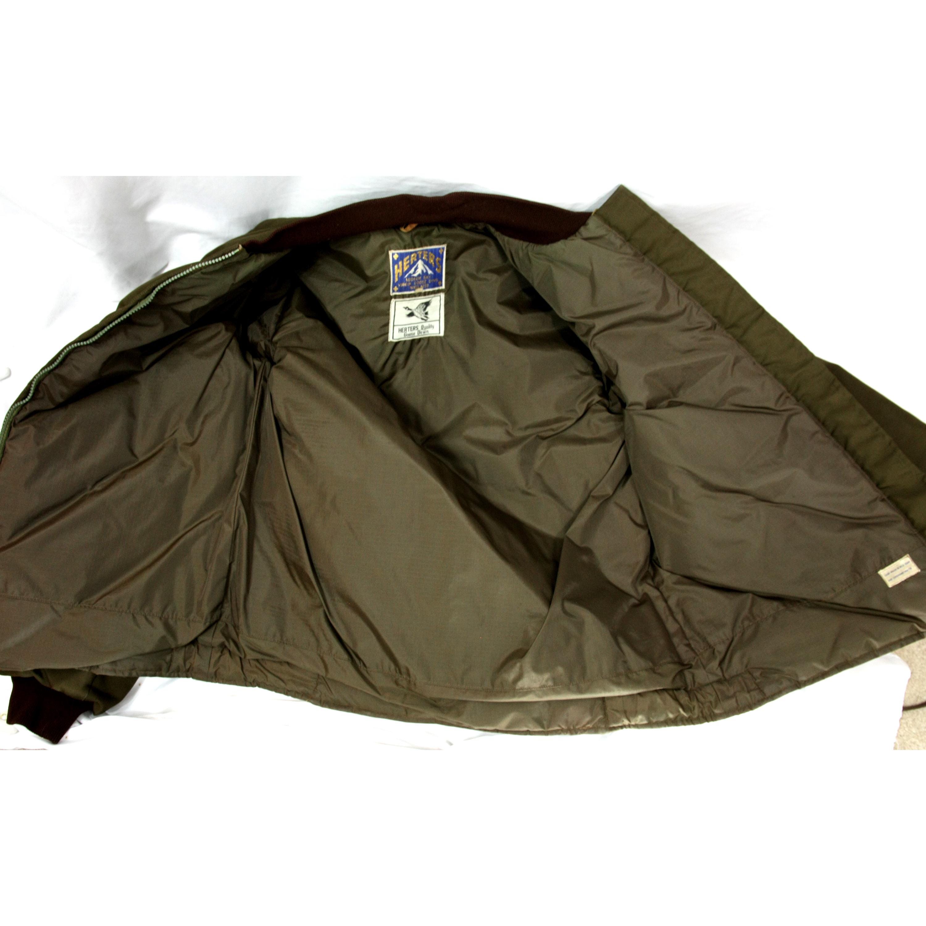 Vintage Herters Quilted Goose Down Insulated Mens Hunting Coat
