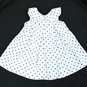 Vintage 1960s Sears Winnie the Pooh Blue Polka Dot Sleeveless Girls Dress 4 MCM Summer