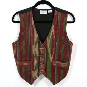 Vintage Urban Oasis Womens Wool Blend Felt Southwest Western Vest S 1980s