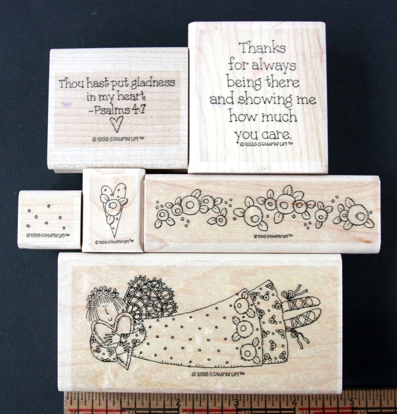 Cards Country Stampin' Up Glad Heart Wood Mounted Red ...